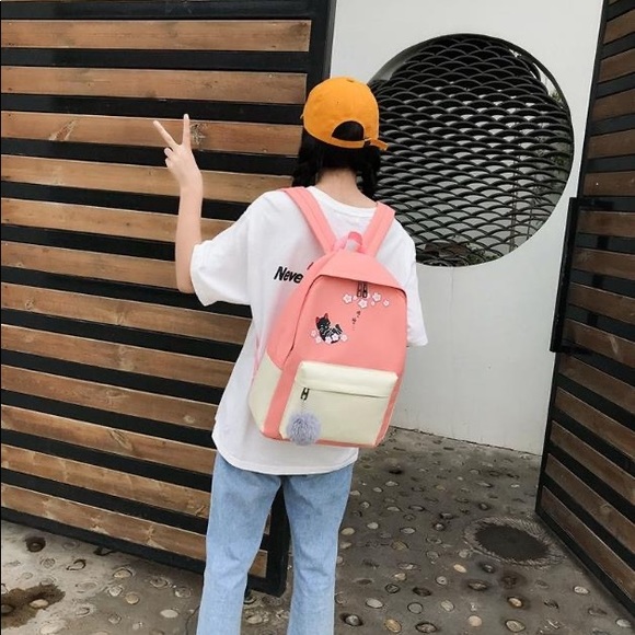 School Back Pink Girl Backpack - Picture 5 of 7